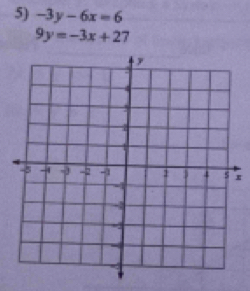 -3y-6x=6
9y=-3x+27