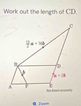 Work out the length of CD.
Zoom