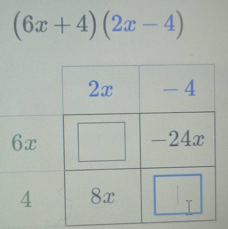 (6x+4)(2x-4)