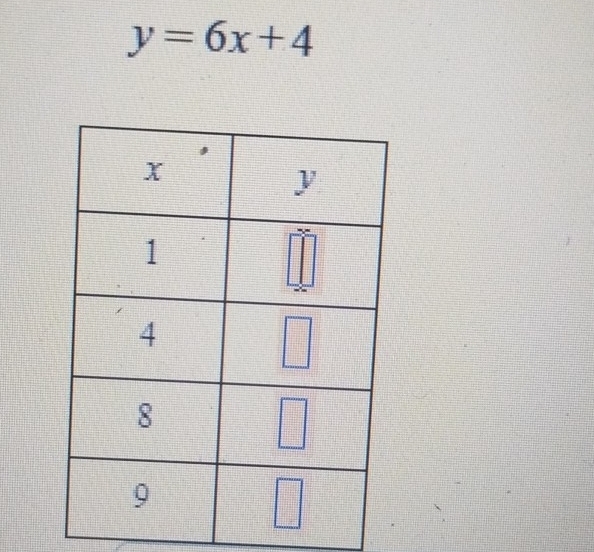 y=6x+4