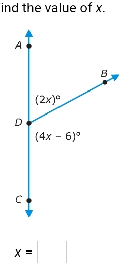 ind the value of x.
x=□