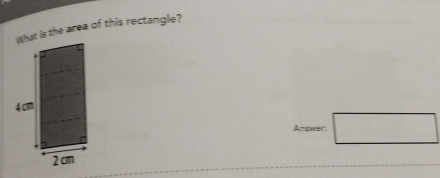 at is the area of this rectangle? 
Answer: