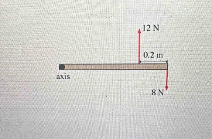 12 N
0.2 m
axis
8 N