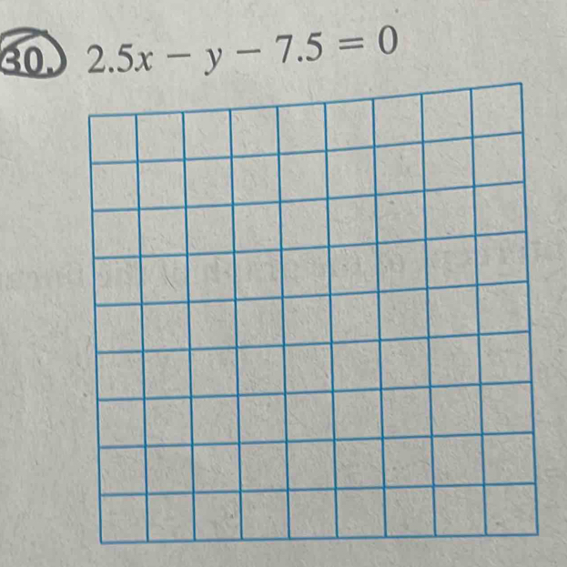 30 2.5x-y-7.5=0