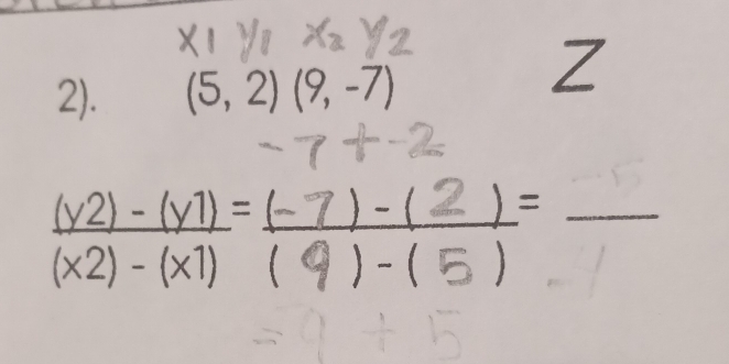 2). (5,2)(9,-7)
:x"7: ^circ  _ 
□ 