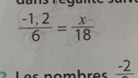  (-1,2)/6 = x/18 
frac -2