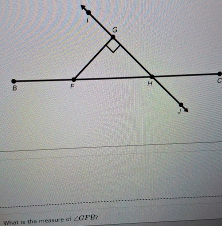 What is the measure of ∠ GFB ?