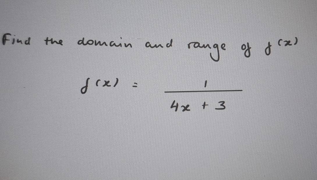 Find the domain and range of f(x)