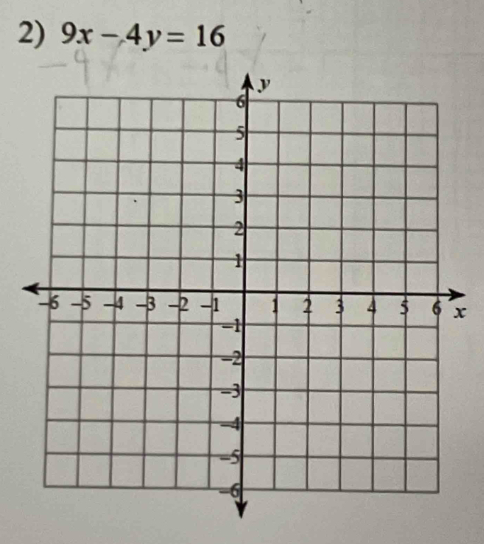 9x-4y=16
x