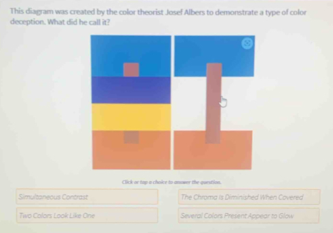 Solved: This diagram was created by the color theorist Josef Albers to ...