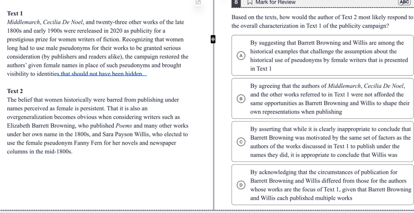 Giải quyết:for Review ABC Text 1 Based on the texts, how would the ...