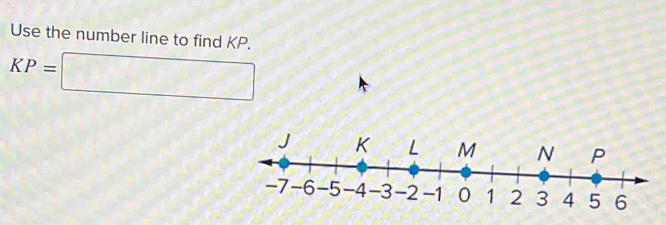 Use the number line to find KP.
KP=□