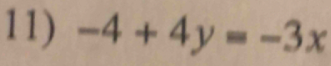 -4+4y=-3x