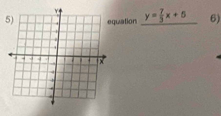 quation y= 7/3 x+5 6)