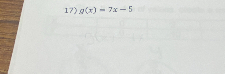 g(x)=7x-5