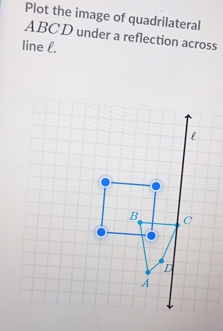 Solved: Plot the image of quadrilateral ABCD under a reflection across ...