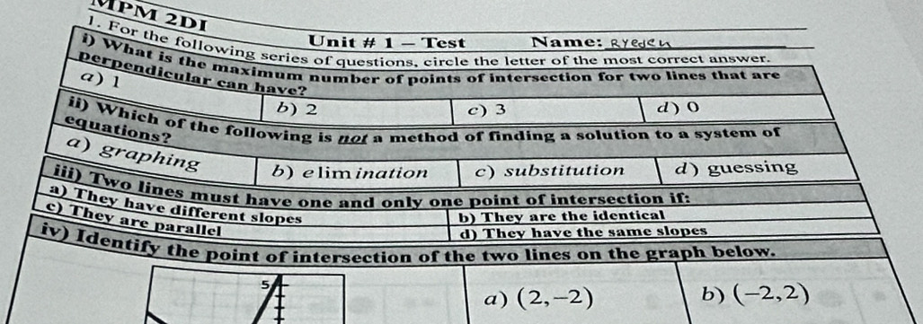 MPm
5
a) (2,-2) b) (-2,2)