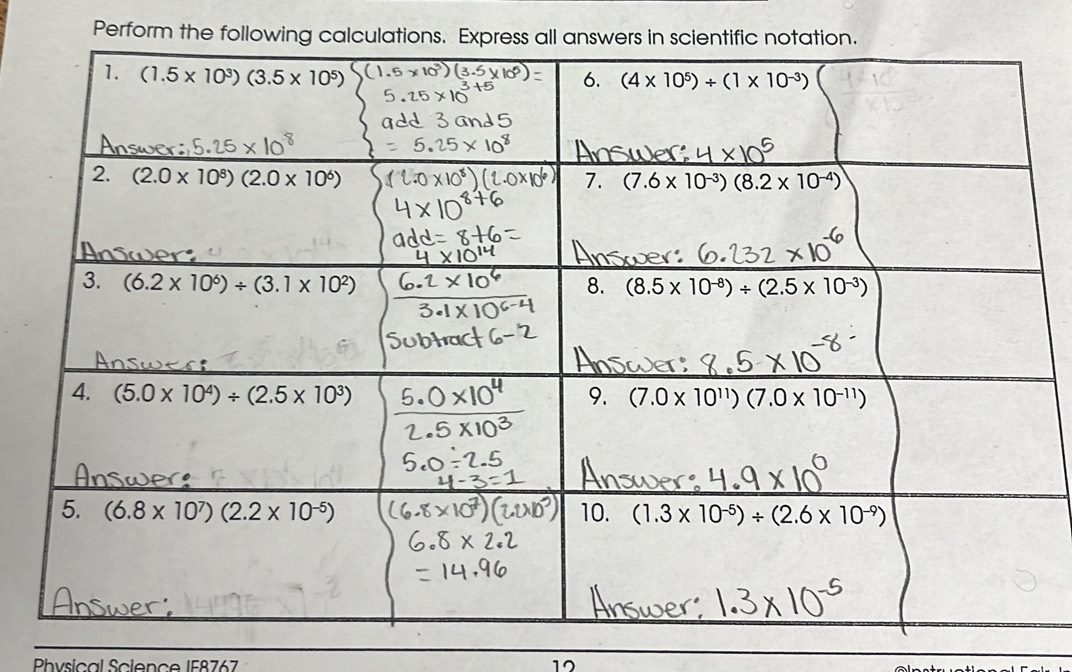 Perform the following calcu
Physical Science IE8767