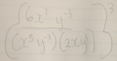  (∈t 6x^7y^(-3))/(x^5y^(-3))(2xy^2) )^3