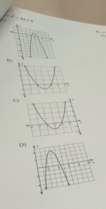 1
x^2+6x+8
B y
~
B)
C)
D)