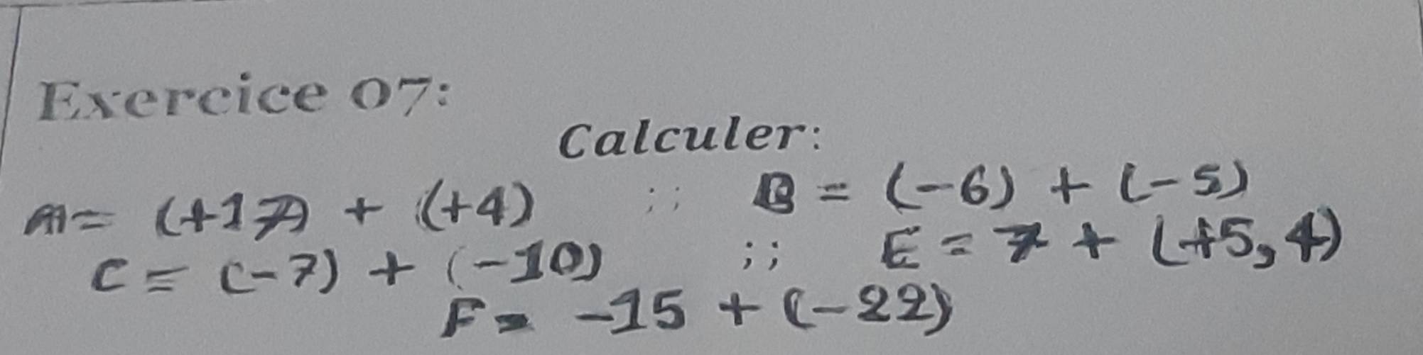 Calculer: