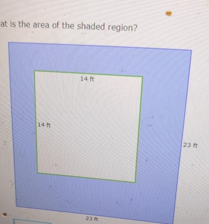 at is the area of the shaded region?
23 ft