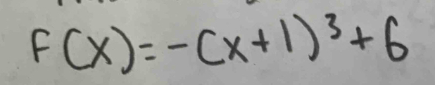 F(x)=-(x+1)^3+6