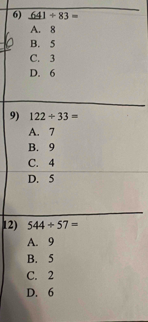 641/ 83=
9
12)