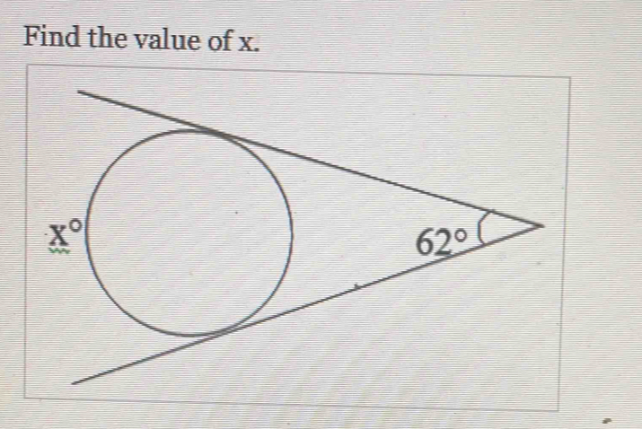 Find the value of x.
I