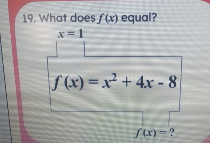 What does f(x) equal?