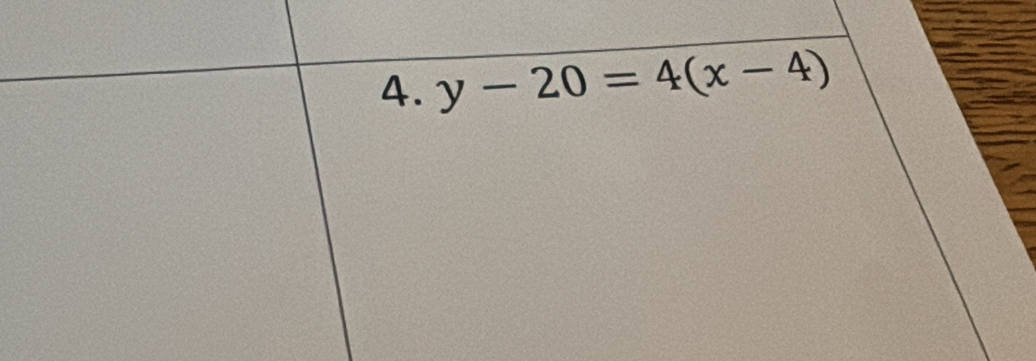 y-20=4(x-4)