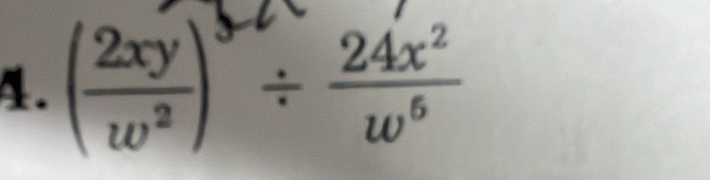 ( 2xy/w^2 )^y-2/  24x^2/w^6 