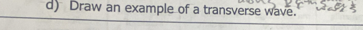 Draw an example of a transverse wave.