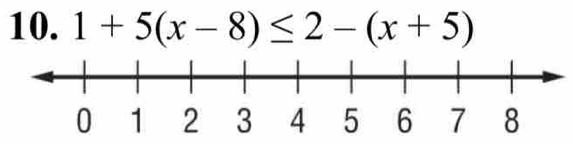 1+5(x-8)≤ 2-(x+5)