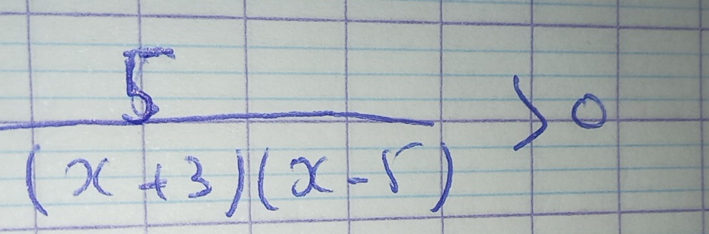  5/(x+3)(x-5) >0