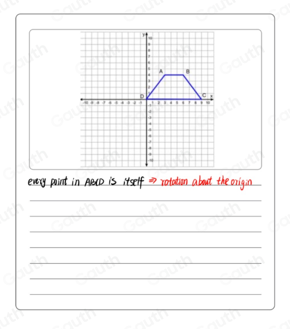 Solved: Trapezoid ABCD shown below will undergo a single transformation ...