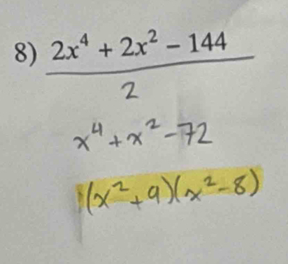 2xª + 2x² - 144