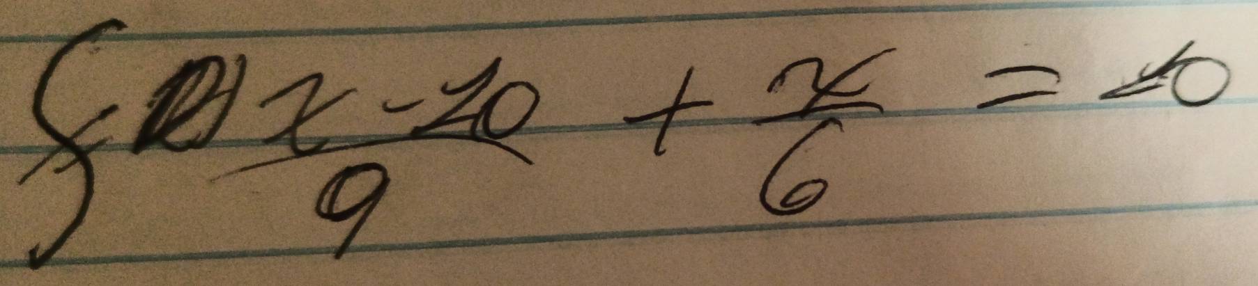 f_ (px-10)/9 + x/6 =x