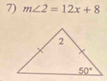 m∠ 2=12x+8