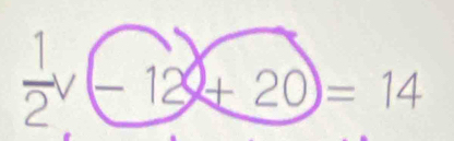 overline 2 (-12+20)=14