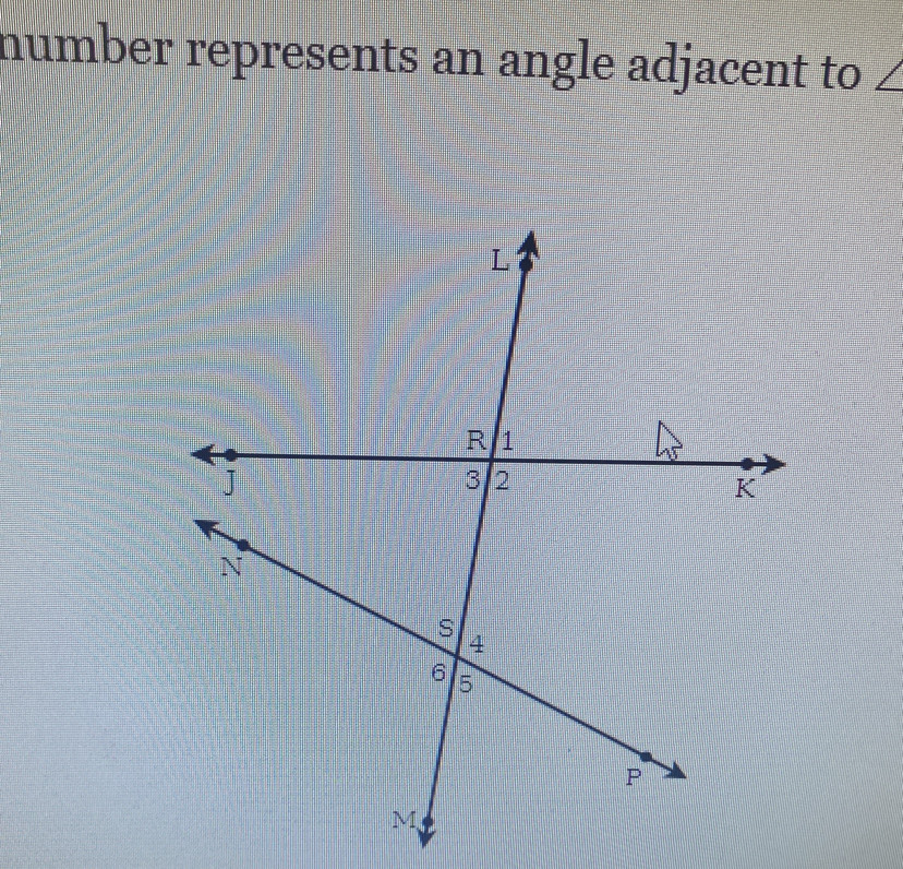 number represents an angle adjacent to