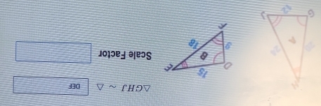 △ GHJsim △ □ DEF
Scale Factor □