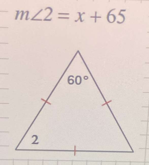 m∠ 2=x+65