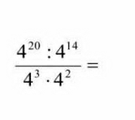  4^(20):4^(14)/4^3· 4^2 =