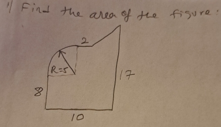 Find the area of the fisure.