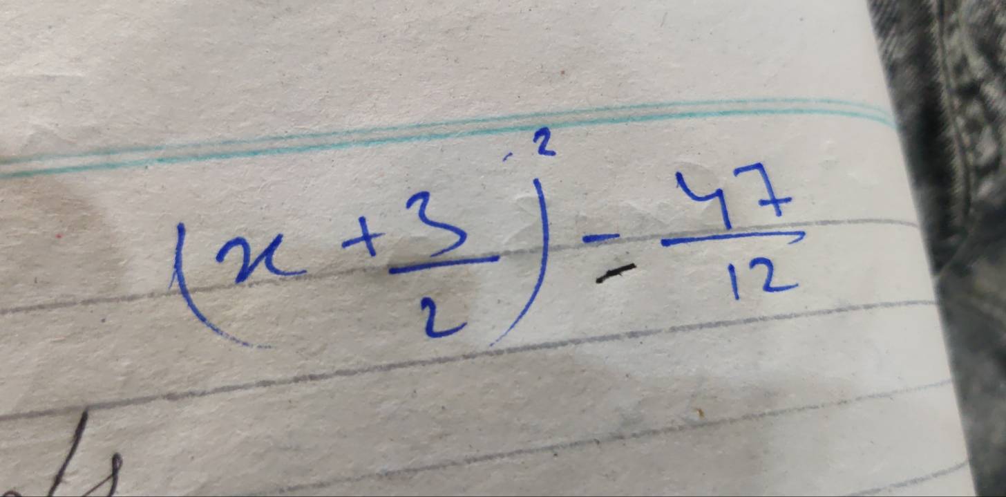 (x+ 3/2 )^2= 47/12 