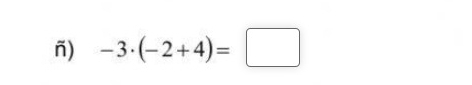 -3· (-2+4)=□