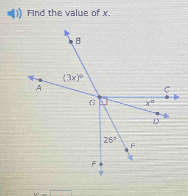 Find the value of x.
v=