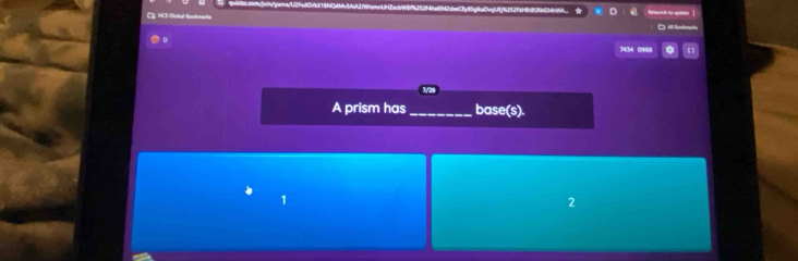 but loo 
□ A Ros
7434 0988
A prism has _base(s). 
2