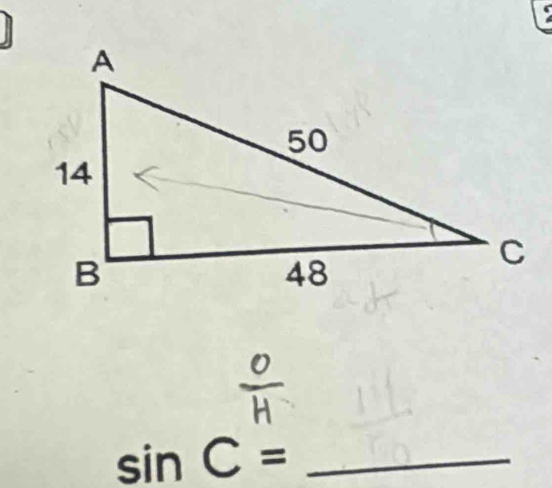 sin C= _